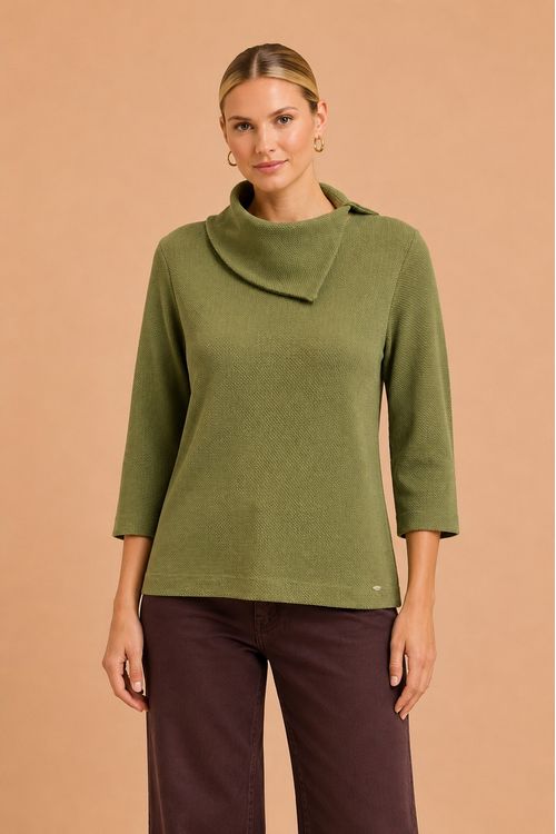 BLUSA HERITAGE GOLA VIRADA verde